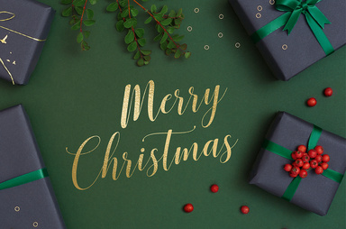 Gutscheinmotiv im Design Merry Christmas